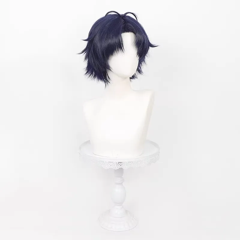 

Asaba Harumasa Zzz Cosplay 30cm Short Black Blue Wig Heat Resistant Synthetic Hair Unisex Costumes Anime Cosplay Wigs + Wig Cap