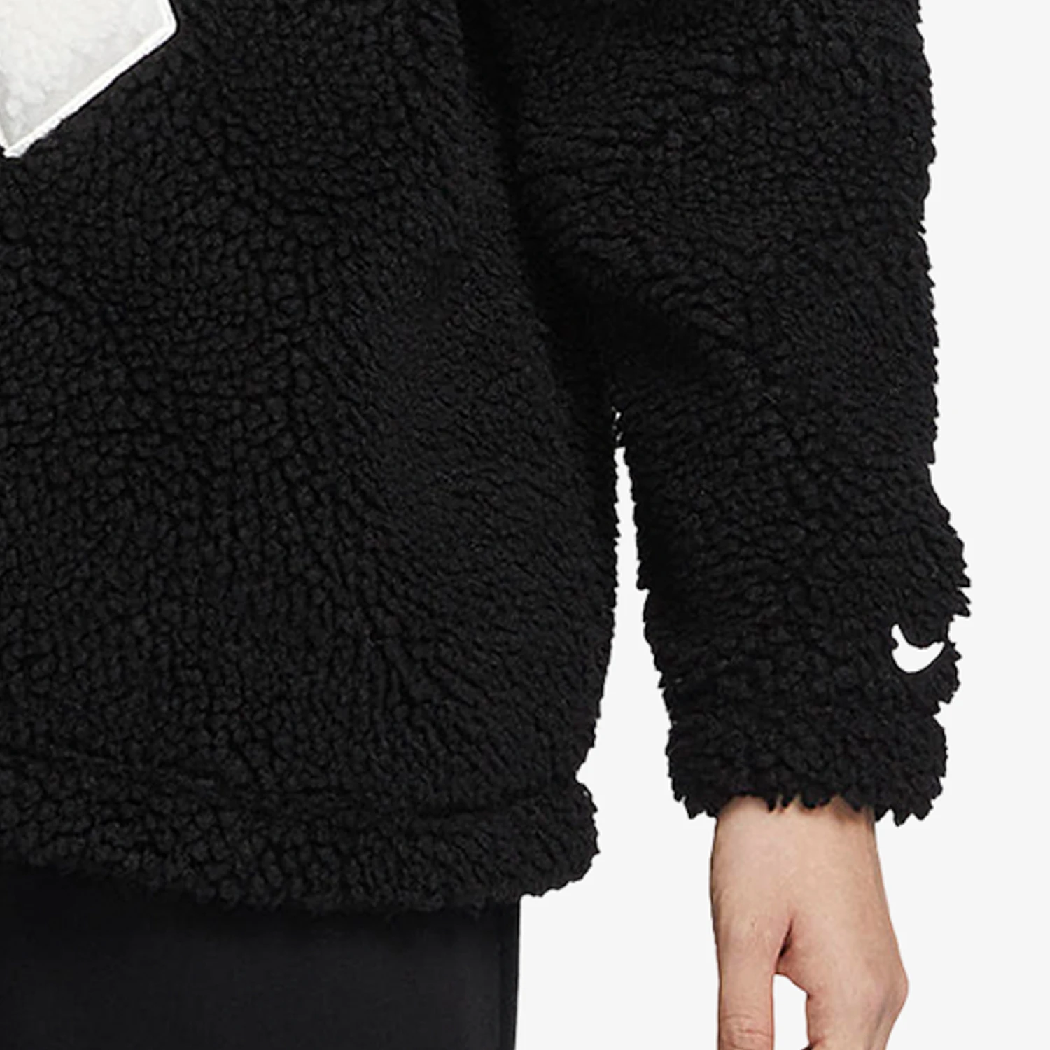 نايك الرسمية حقيقية الشتاء وصول جديد المرأة فو شيرلينغ الدافئة مقنعين سترة عادية FB8696 #4