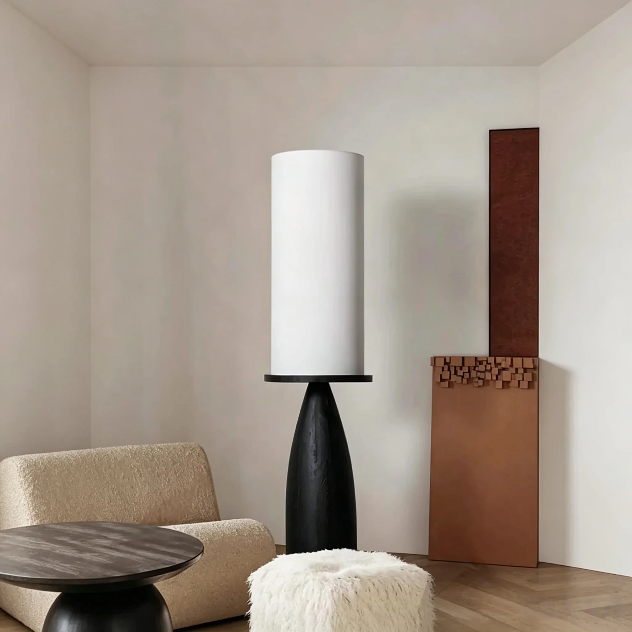 Matte Black Carved Wooden Handicrafts - Nordic Modern Style Bedroom Hotel Wooden Handicraft Decorative Items