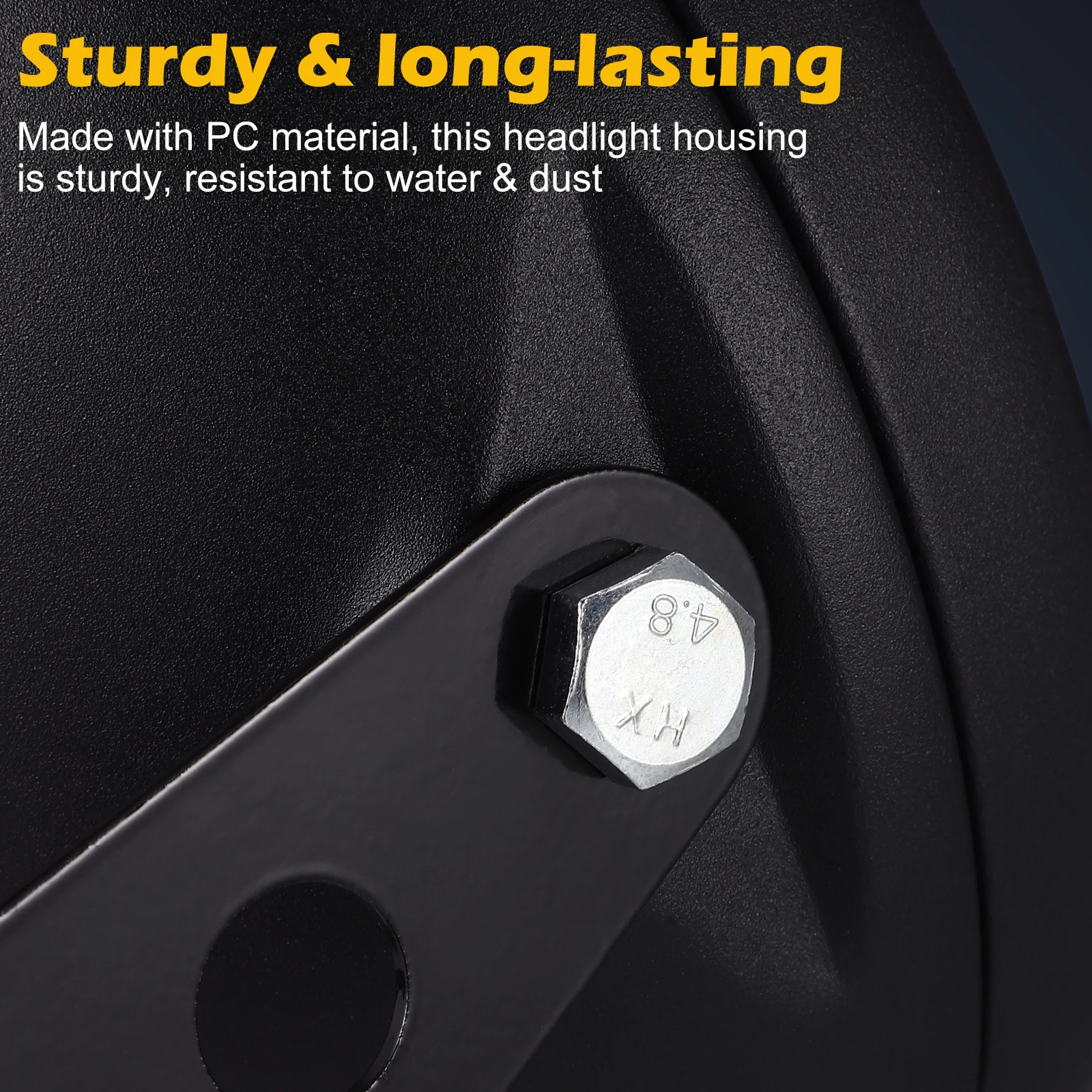 

Motorcycle Headlight Housing PC Sturdy Dustproof Easy Install Brackets Compatible Models Long Lasting Stable Support