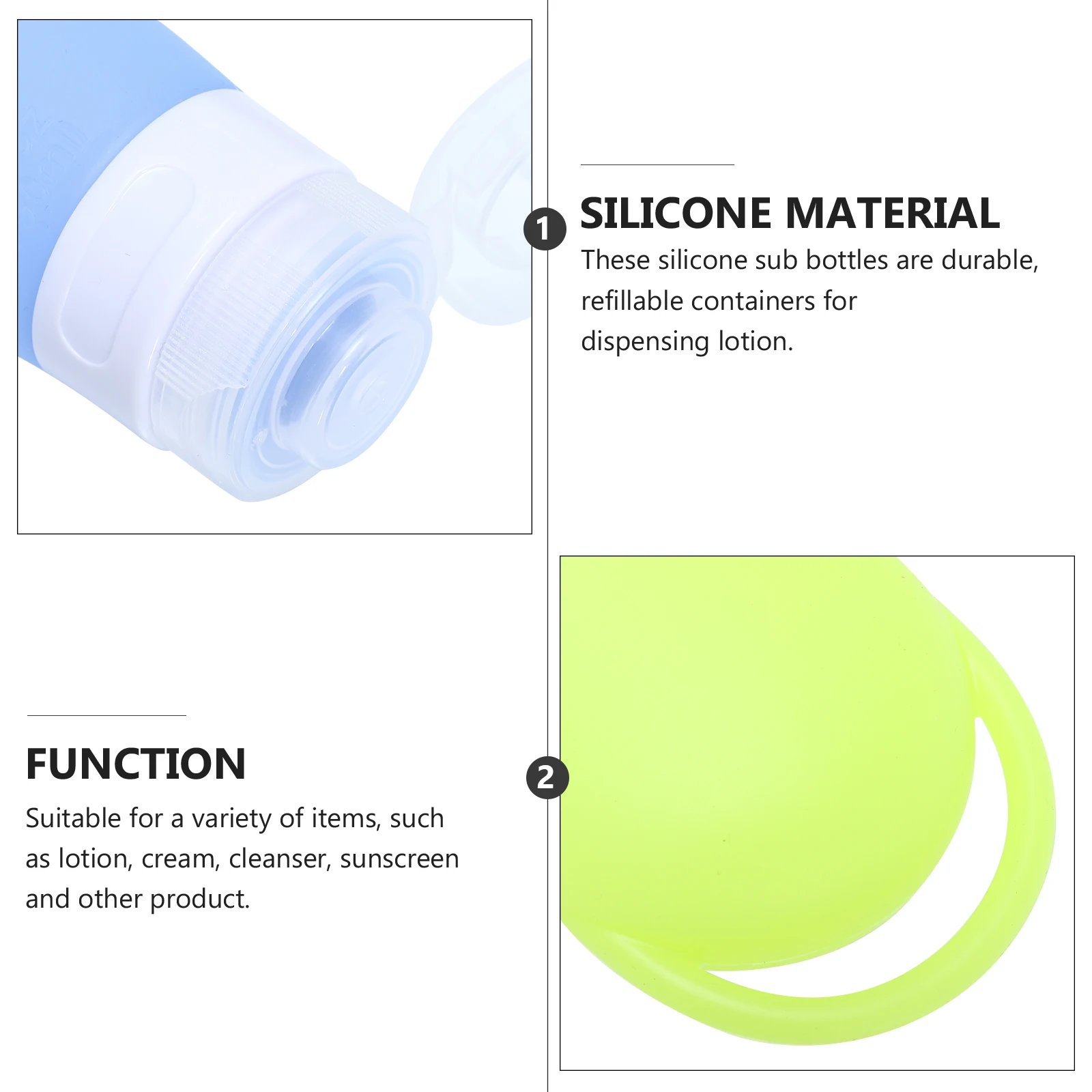 4 قطع من زجاجات السفر المصنوعة من السيليكون، حاوية شامبو متينة قابلة لإعادة الملء، تخزين محمول للسفر #1