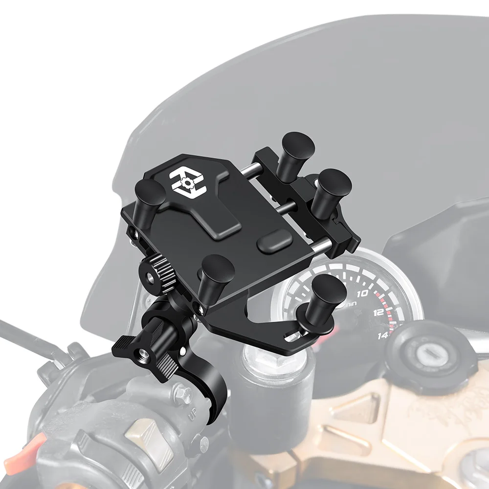AliExpress Motorcycle Phone Holder Universal Aluminum Alloy Shock-Absorbing Motos Handlebar Navigation Bracket 360° Rotary Adjustable Stand