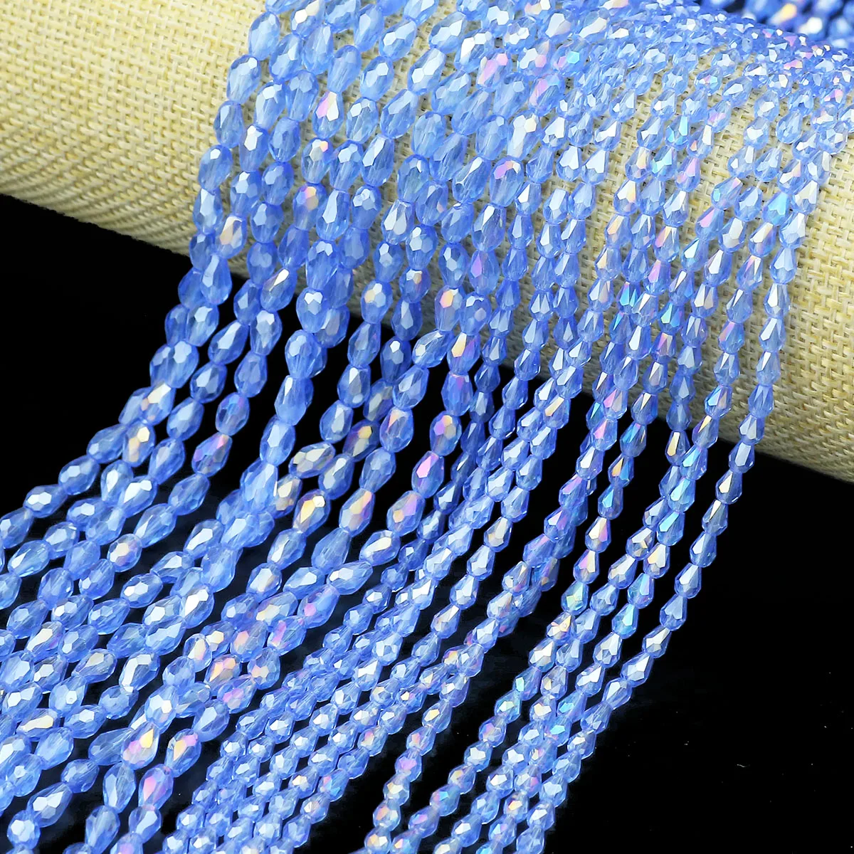 5/6mm Pear Shape Light Blue Austrian Crystal Faceted Teardrop Loose Beads For Jewelry Making Earrings Bracelets DIY Accessories