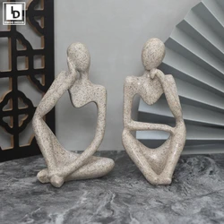 Sand Color The Thinker Abstract Statues Sculptures Yoga Figurine Nordic Living Room Home Decor Decoration Maison Desk Ornaments