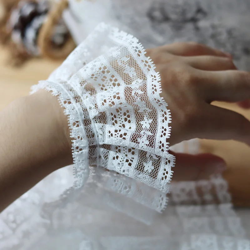 

5 ярдов/упак., 5,8 см, хорошее качество, белая плиссированная кружевная ткань, кружевная отделка для ресниц, аксессуары для кукольного платья SC219