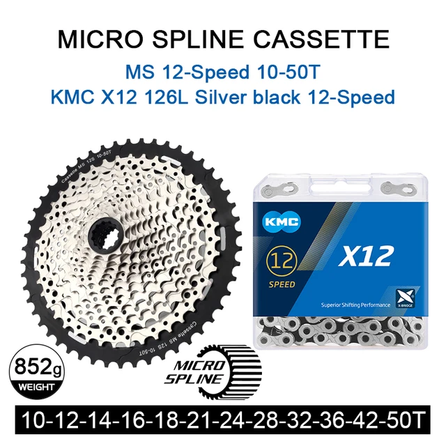 サンシャイン12s 10-50t/52t msカセットmtbマイクロスプラインK7 12v