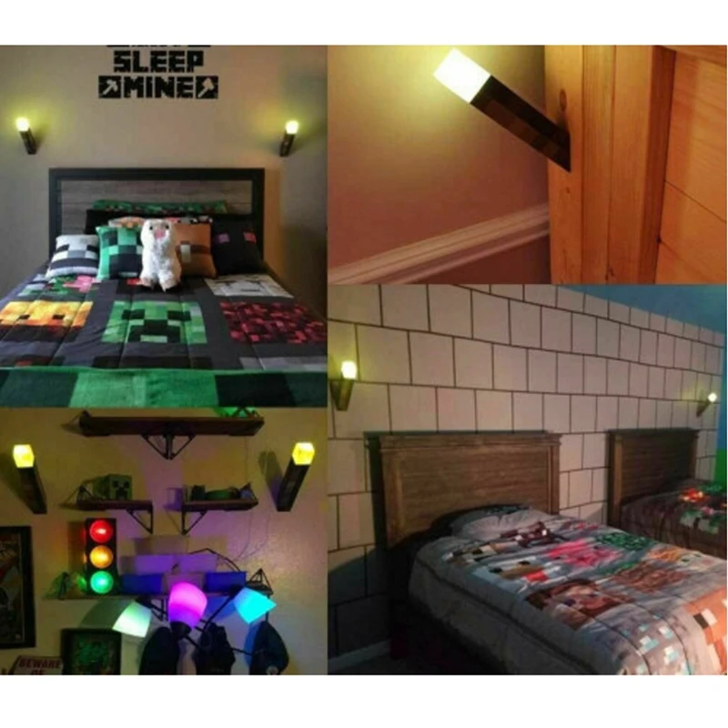 Ścienne nocne lekka latarka klocki do budowy latarka nocna lampa na akumulator zabawki dla dzieci dekoracja atmosfery lampka nocna