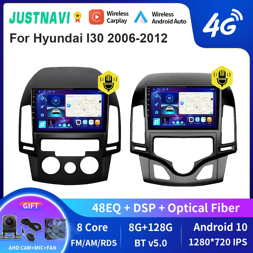 

JUSTNAVI QT10 GPS Car Android 10.0 Radio Multimedia Player For Hyundai I30 2006-2012 Player DSP BT Carplay Stereo No 2 Din Dvd