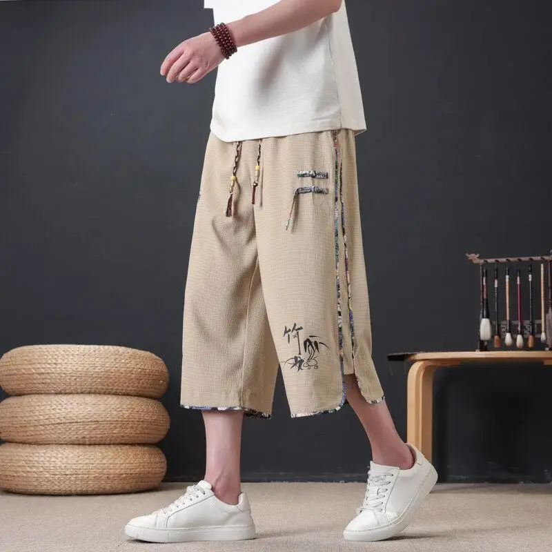 

Ice Silk Qui Dry Printed orts Men's Casual Loose Fit Summer Faion Polyester Fiber Breathable Comfortable Daily Wear