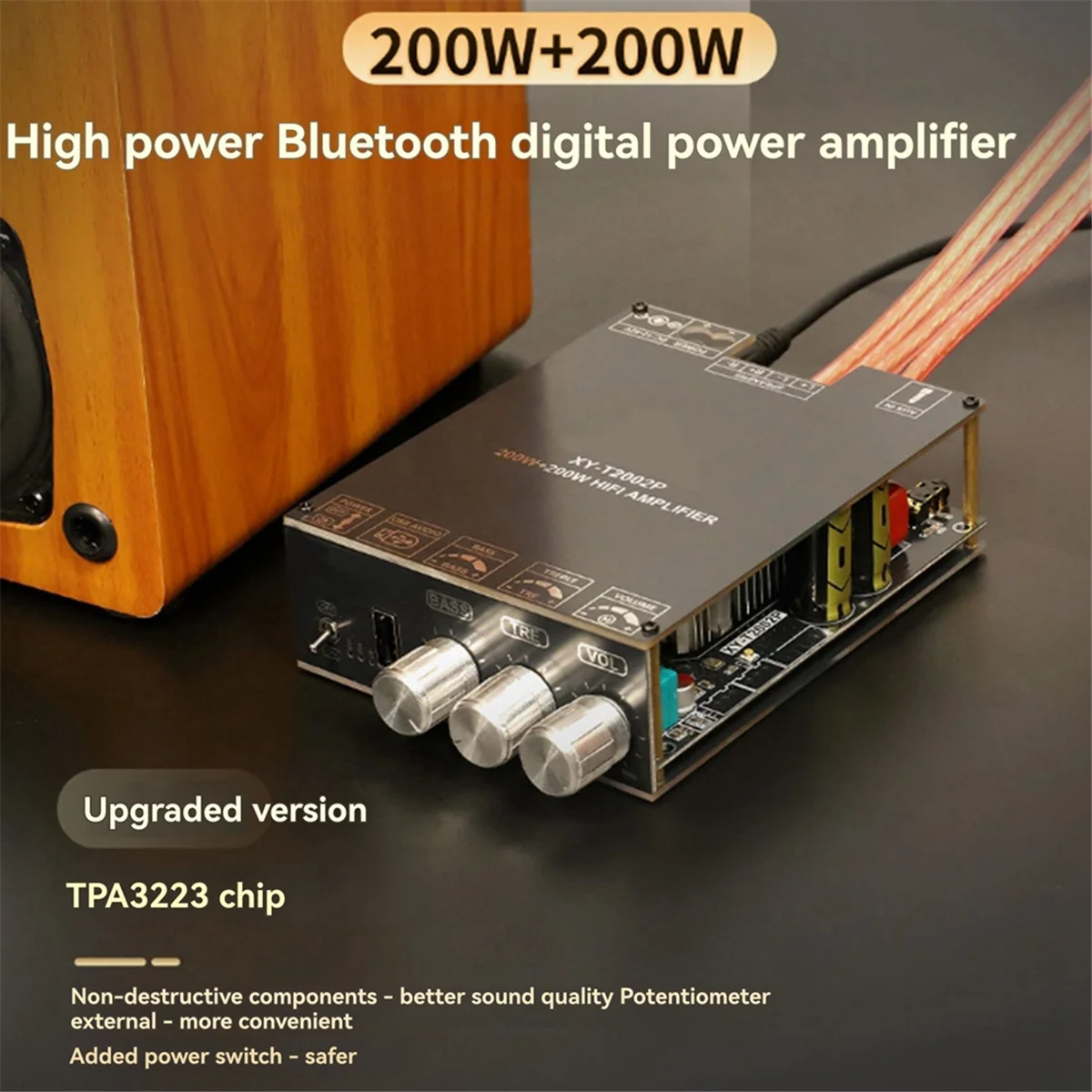 CCDD T2002P 200Wx2 Bluetooth Digital Power Amplifier Board TPA3223 Amplifier Board Subwoofer Theater Audio Stereo Amp Board