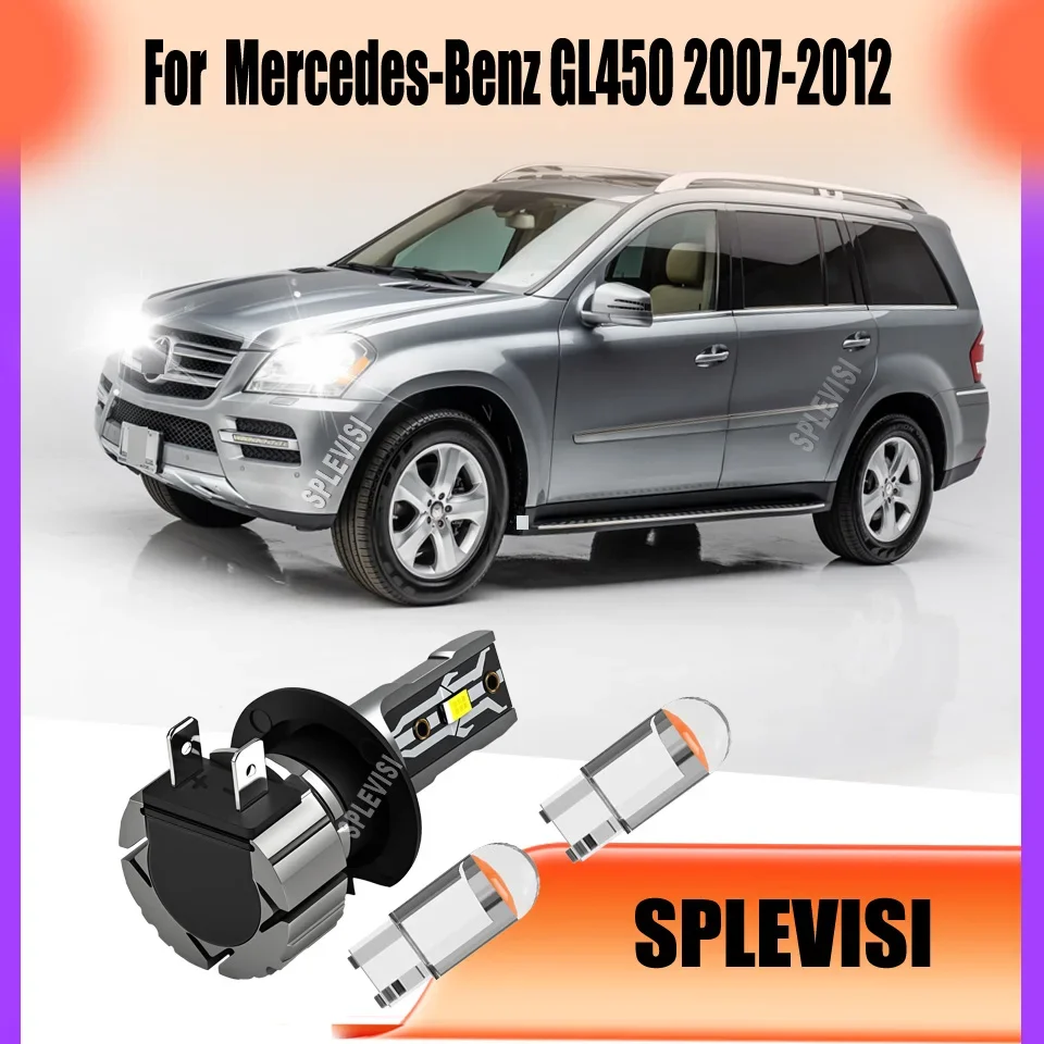 2PCS H7 477 Car LED Headlight Bulbs, 75W 7500LM  Fanless Cooling For Mercedes-Benz GL450 2007 2008 2009 2010 2011 2012