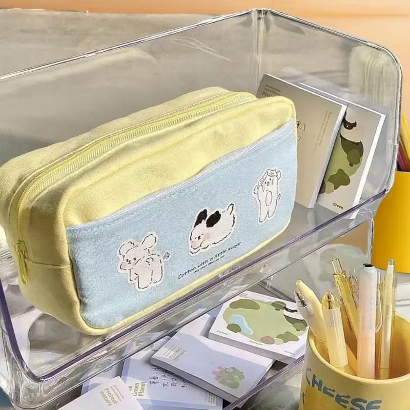 جرو طباعة سستة حقيبة أقلام رصاص متعددة الوظائف القرطاسية حالة لطيف حقيبة التخزين للطلاب اللوازم المدرسية سعة كبيرة #5