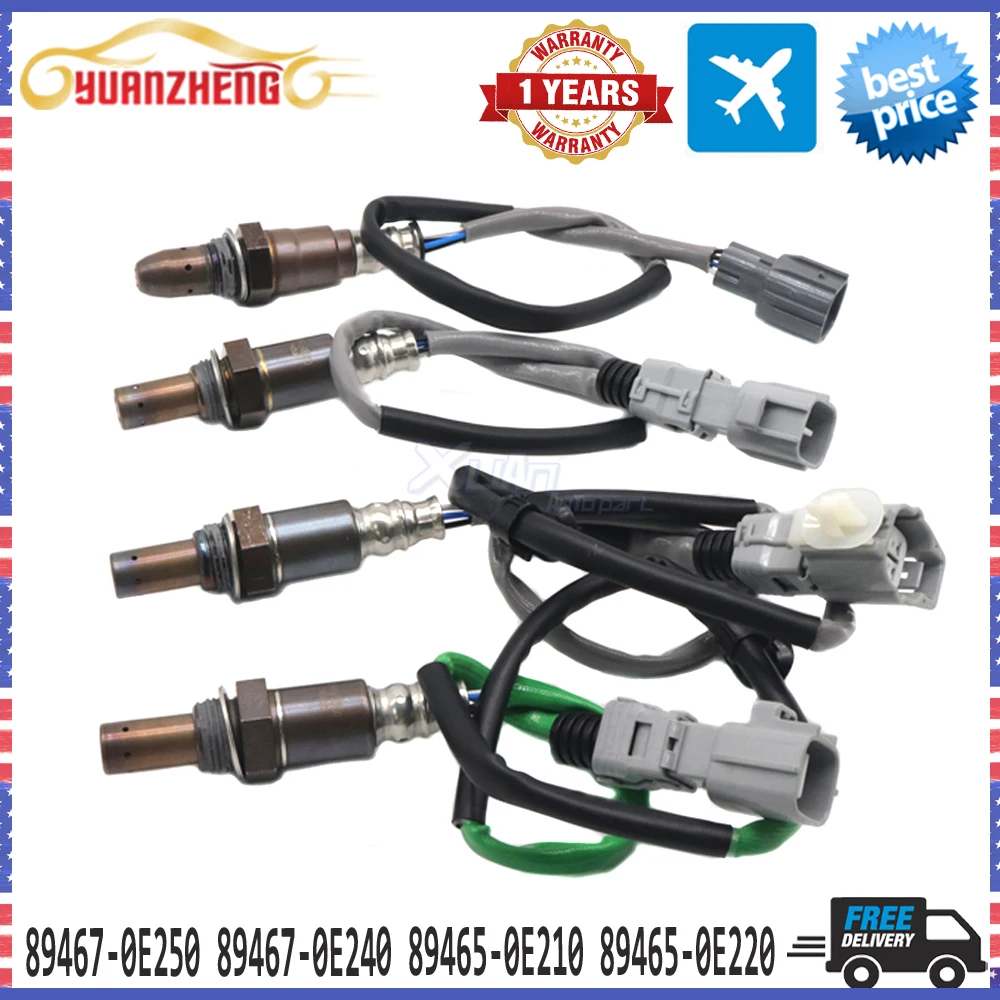 4pcs Front Rear Air Fuel Ratio Lambda O2 Oxygen Sensor 89467-0E250 89467-0E240 89465-0E210 89465-0E220 For Toyota Highlander 3.5