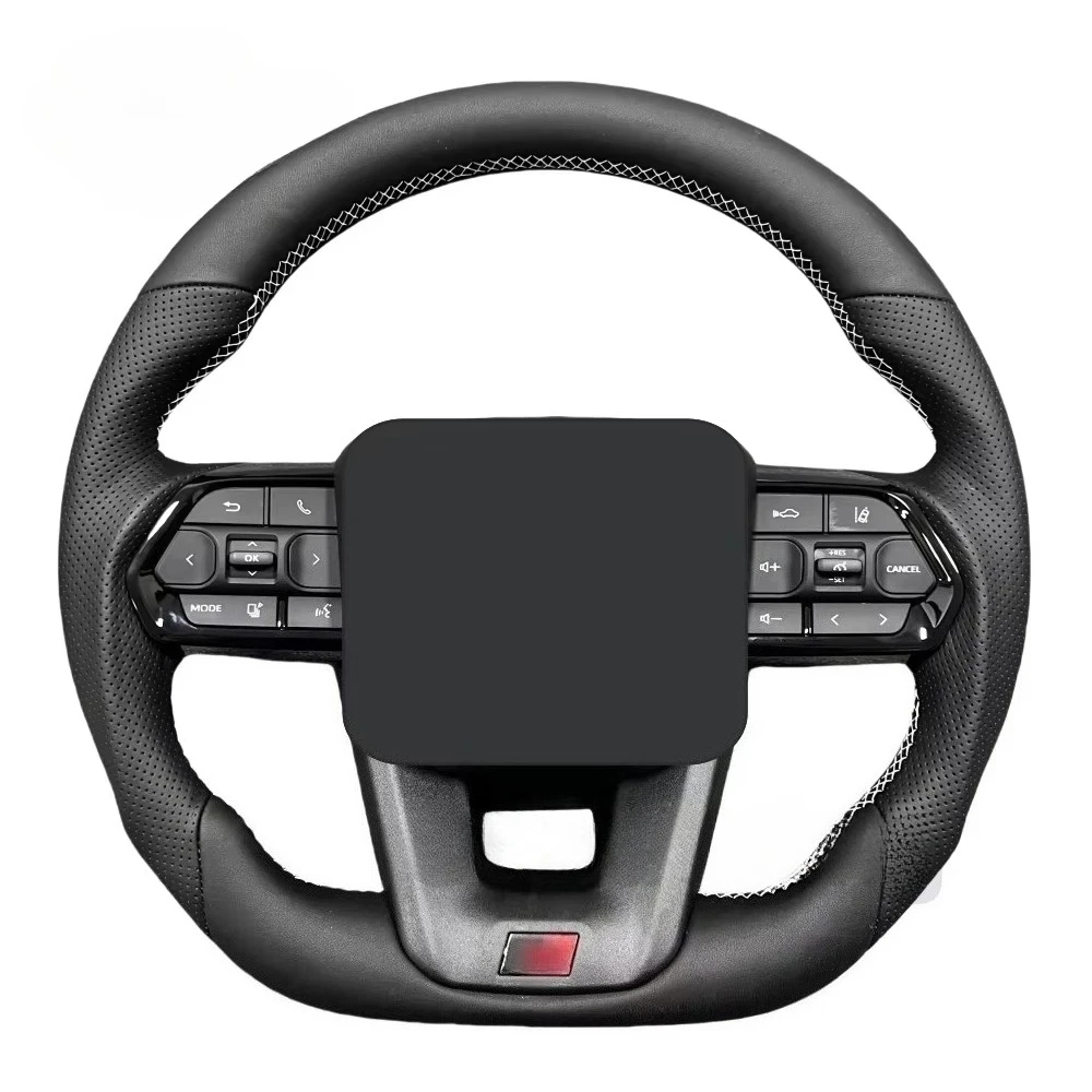

Полностью кожаный руль в стиле GR для Toyota Land Cruiser LC200 LC300, черный руль с кнопкой