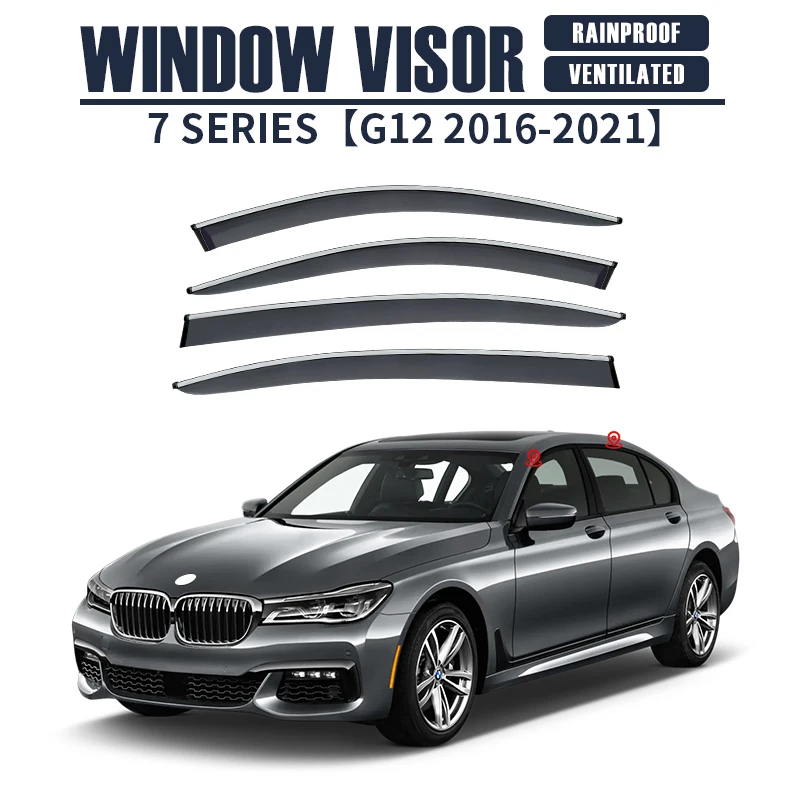 

For B-M-W 7 Series 2016-2021 Plastic Window Visor Vent Shades Sun Rain Deflector Guard FOR B-M-W 7 Series 2016-2021