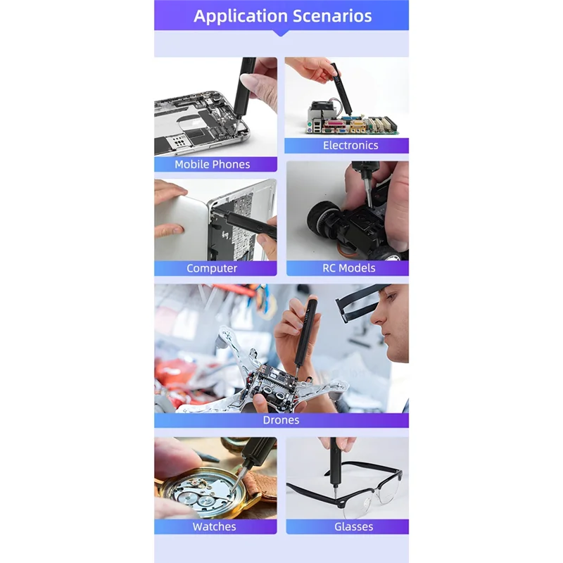 

ABKI-SEQURE Smart Screwdriver With Electric & Manual Modes, Support Fixed Automatic Working Modes For RC Drone Repair A