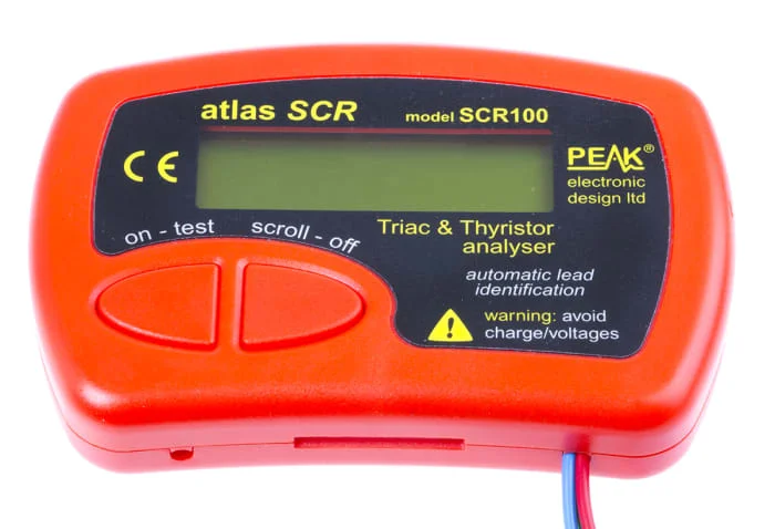 Atlas SCR100 SCR Thyristor & Triac Tester By Peak, Equipped With LCD Display, Auto Pin‑out Detection, Professional Semiconductor