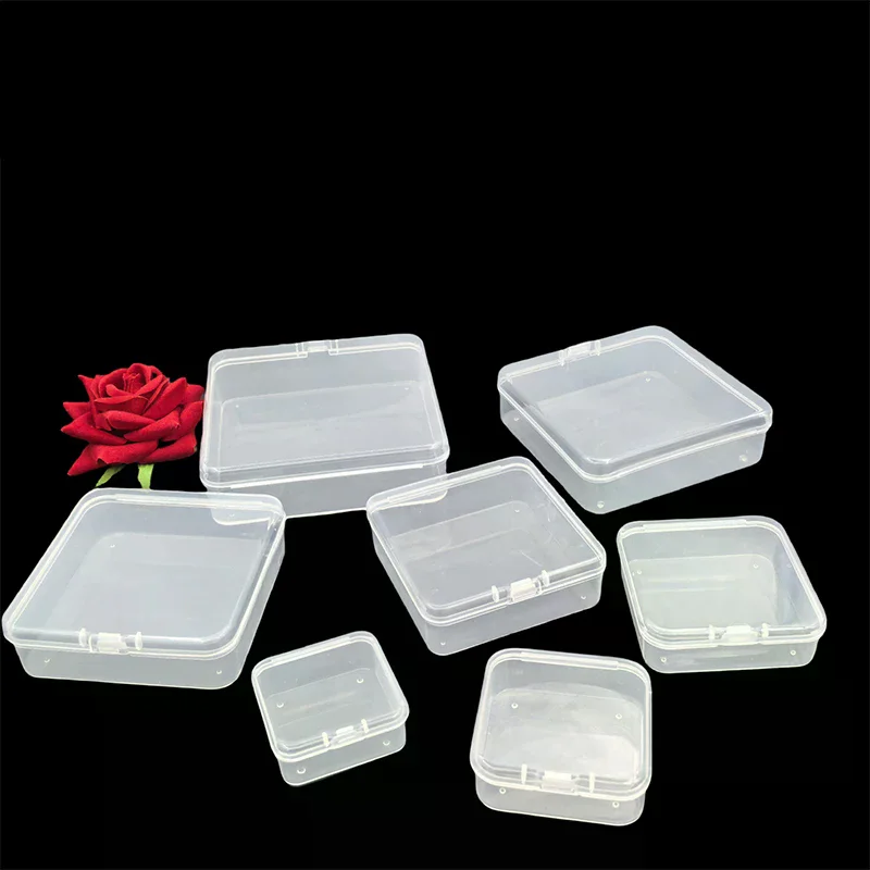 PP Storage Box Mini Transparent Plastic Case Container Square Rectangle Packaging Box For Jewellry Beads Small Items