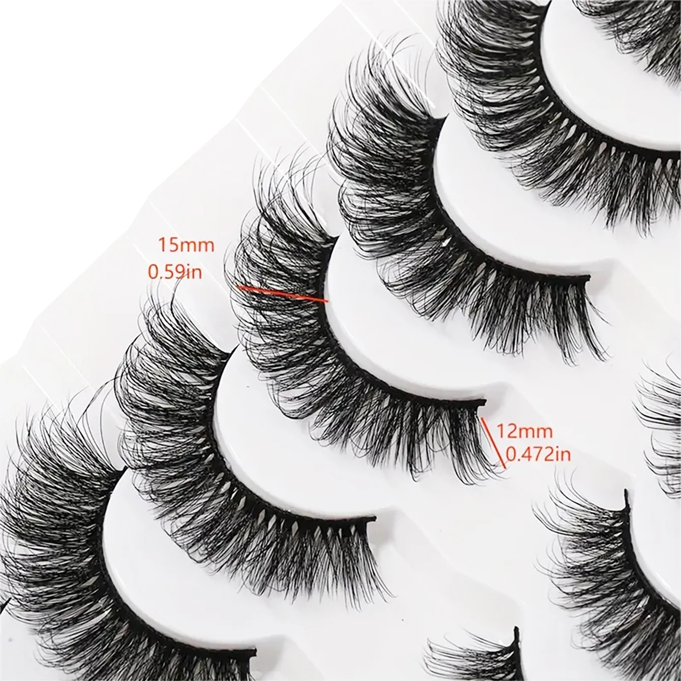 7 paar mango natuurlijke uitstraling pluizige 3D streep valse wimpers ultralicht, D-roll wimperverlengingseffect