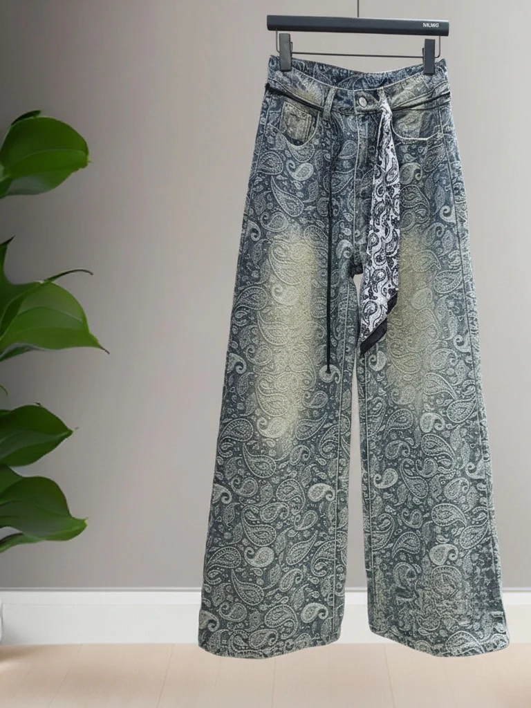 

Модные повседневные свободные женские джинсы с высокой талией, универсальные брюки длиной до пола, весенний сезон, синие джинсовые брюки для взрослых