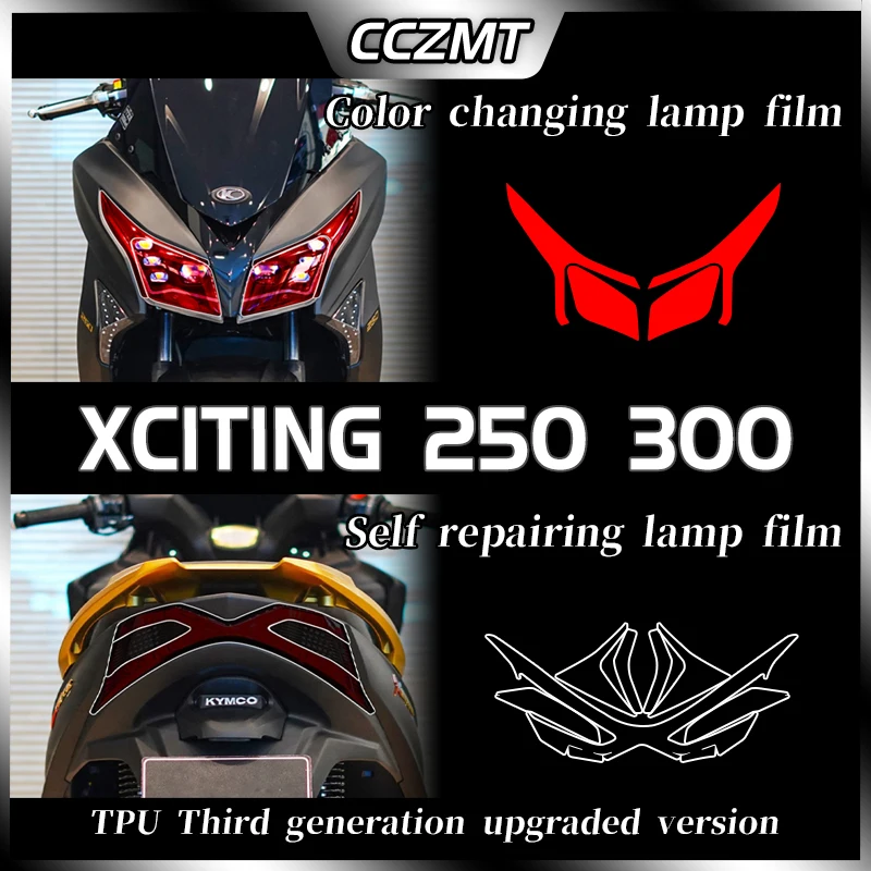 For KYMCO Xciting 250 300 Xciting250 Xciting300 Headlamp Protection Film TPU Transparent Film Sticker Modification Accessories