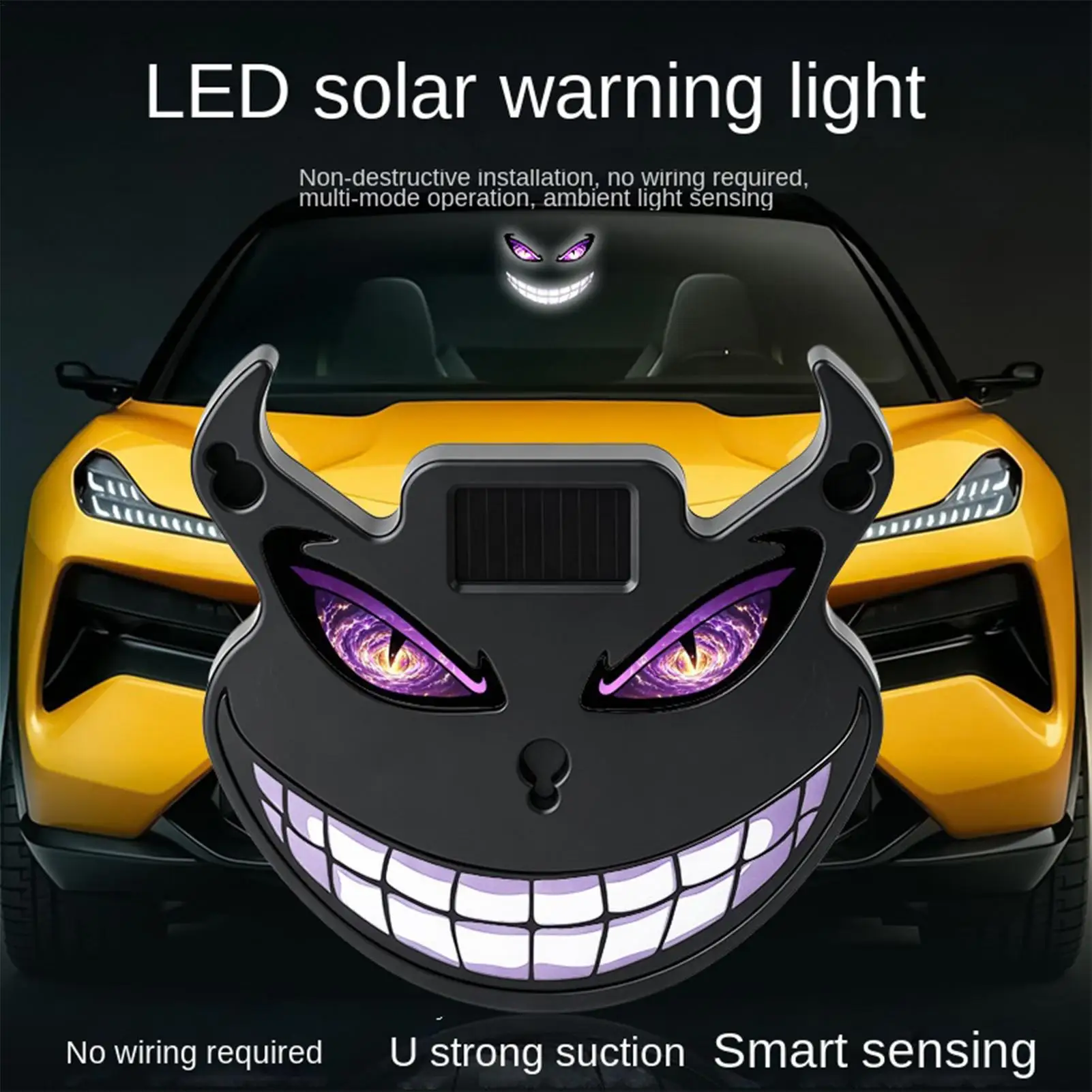 Car Eyes Animated LED Rechargeable Waterproof 3-Mode Wireless Truck Eyes Lights Windshield For Automotive Truck SUV Sedan Night