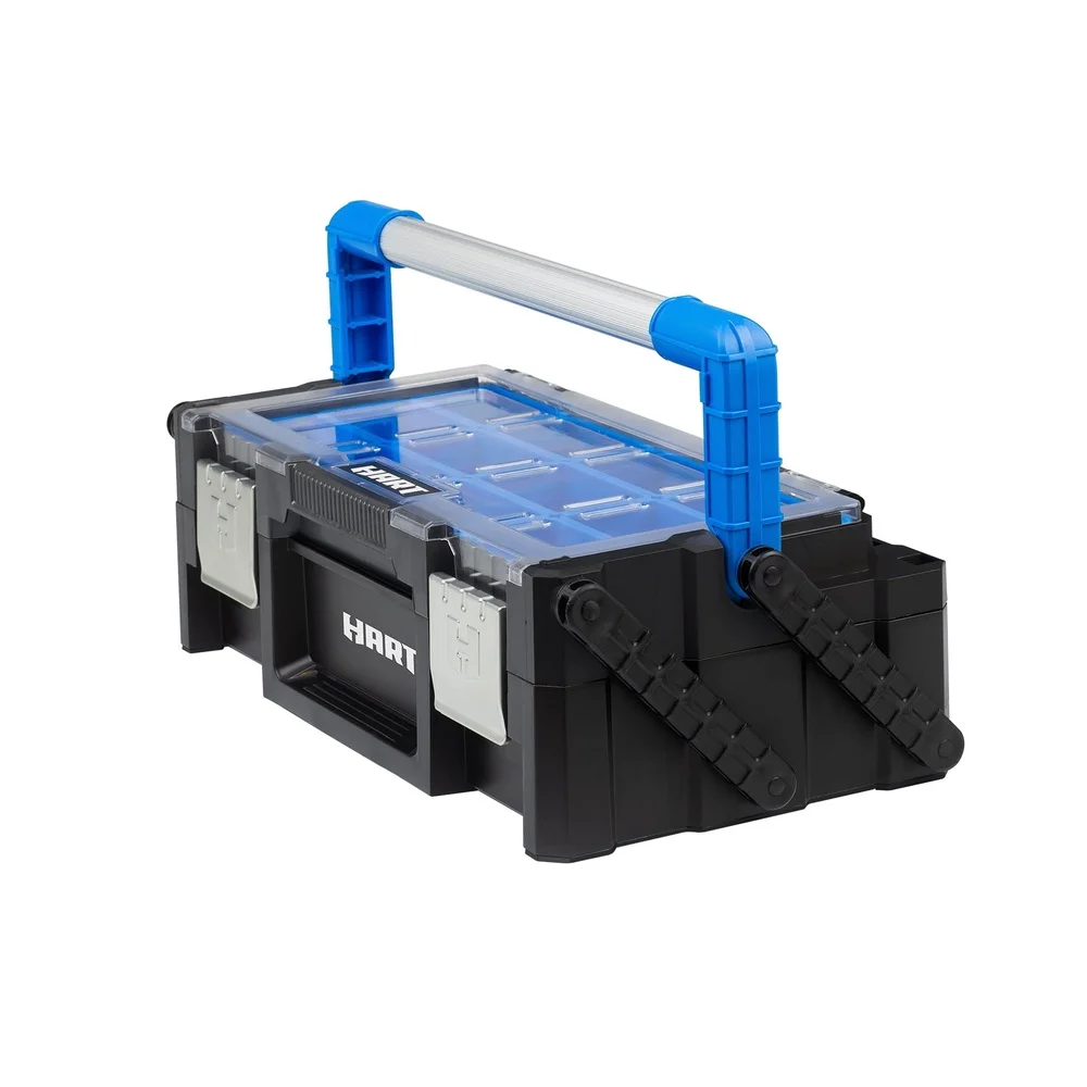 18 Inch Cantilever Organizer Tool Box with 18 Removable Bins Heavy Duty Storage Solution Small Tools and Parts