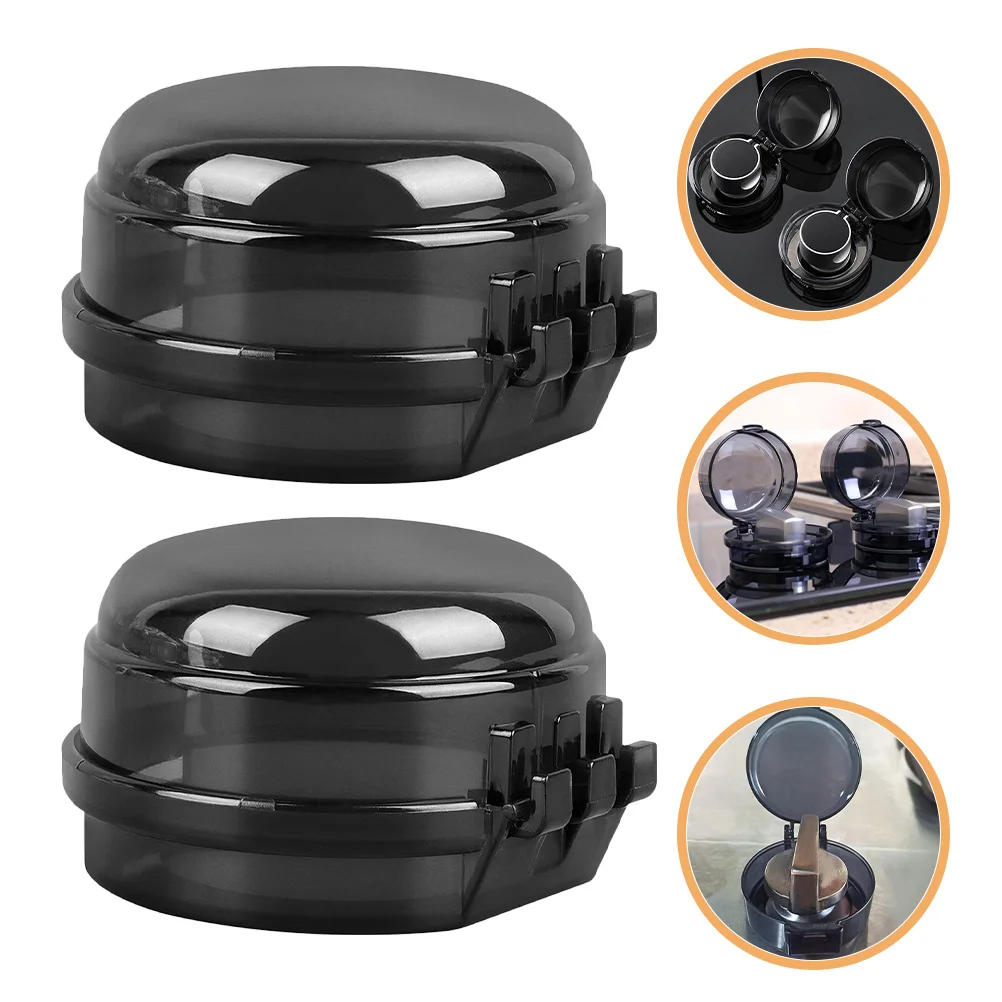 

2Pcs Gas Stove Knob Safety Covers Childproof Stove Burner Caps Universal Kitchen Knob Protector Locks Oven Child Safety Lock