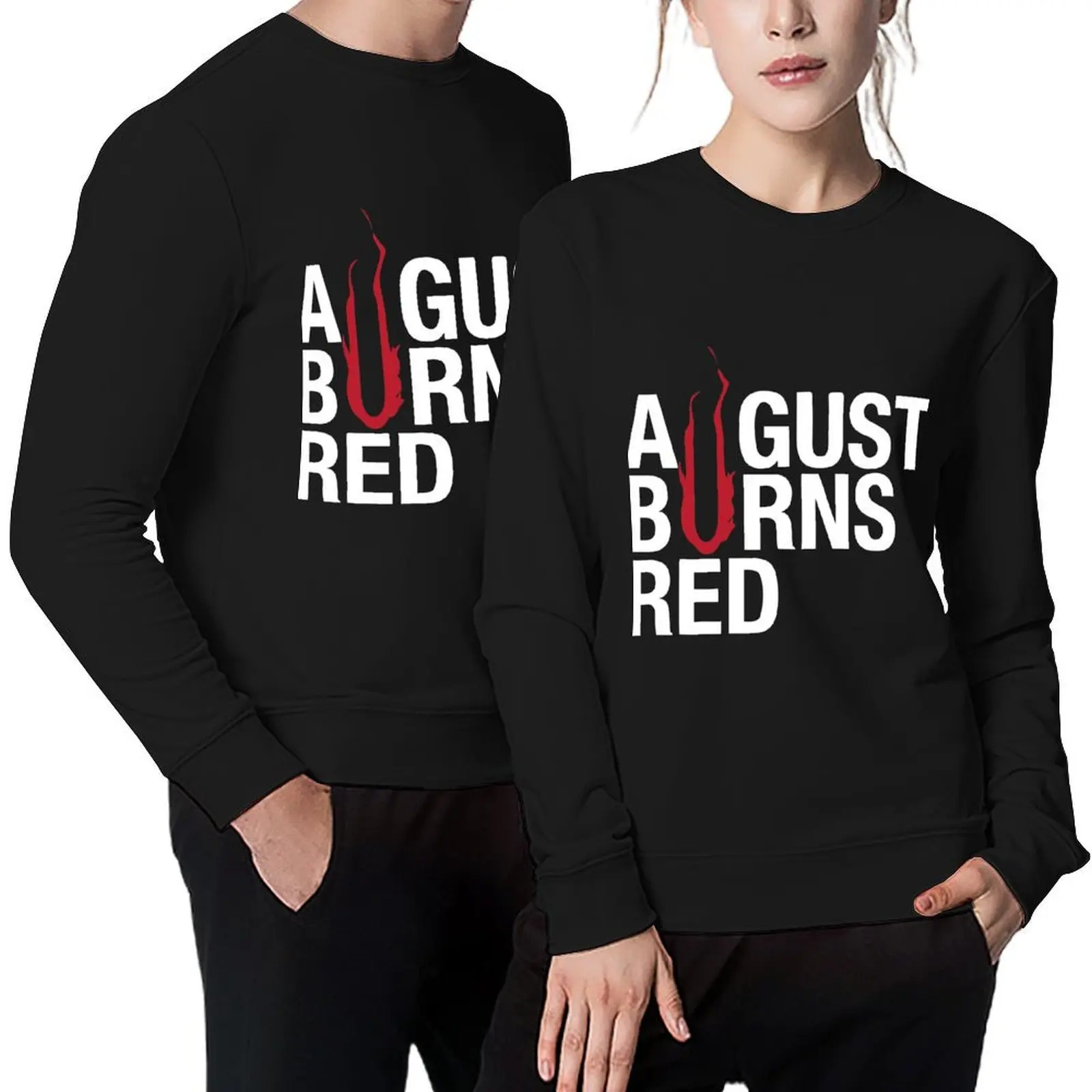 

August Burn Red Pullover tracksuit men men clothing korean autumn clothes anime clothing oversize sweatshirts