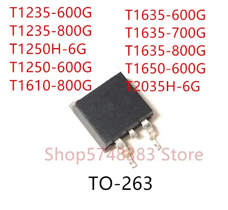 10PCS T1235-600G T1235-800G T1250H-6G T1250-600G T1610-800G T1635-600G T1635-700G T1635-800G T1650-600G T2035H-6G TO-263