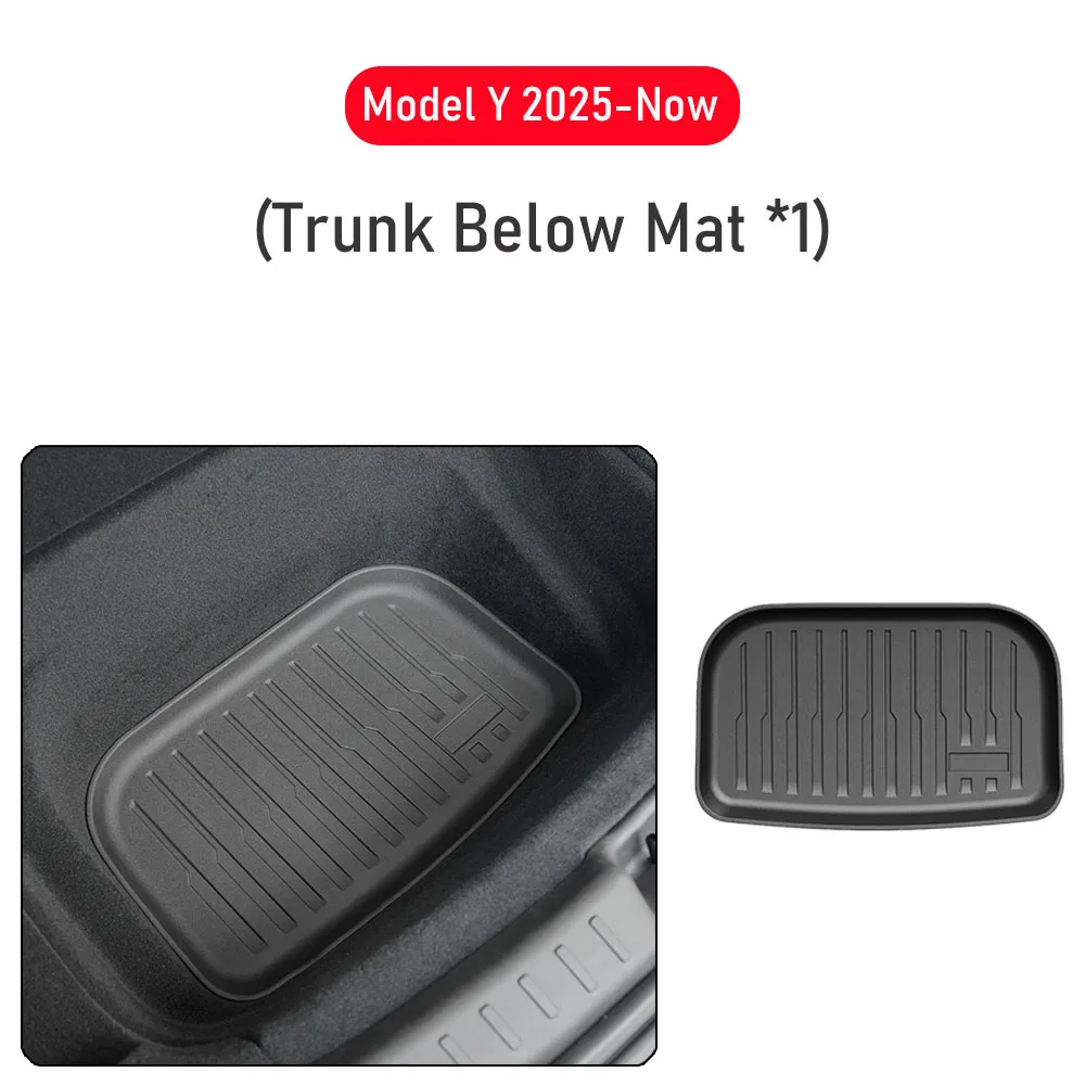 Tesla Model Y Juniper 2025 2026 voor- en achterbakmatten, kofferbakmat, zittingbeschermers, all-weather interieur accessoires