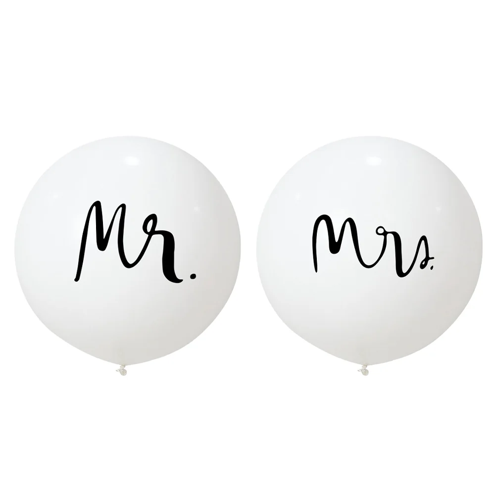 2pcs 36 Inches MR MRS Balloons Beautiful Latex Balloons Decoration for Wedding Valentine's Day Party Latex Balloon