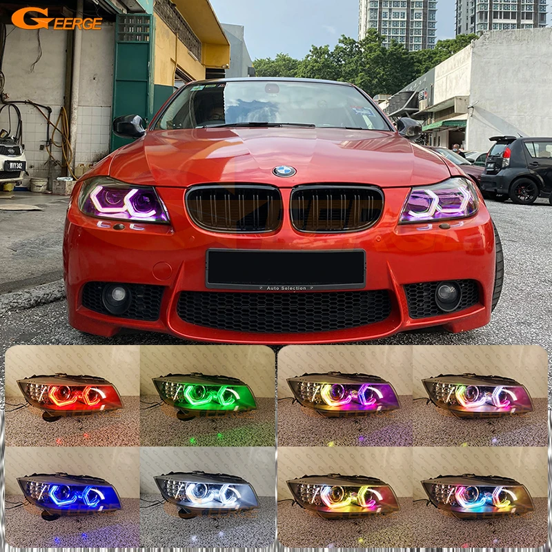 

For BMW 3 Series E90 E91 2005 - 2010 2011 2012 Concept M4 Iconic Style Dynamic Multi Color RGB LED Angel Eyes Kit Halo Rings