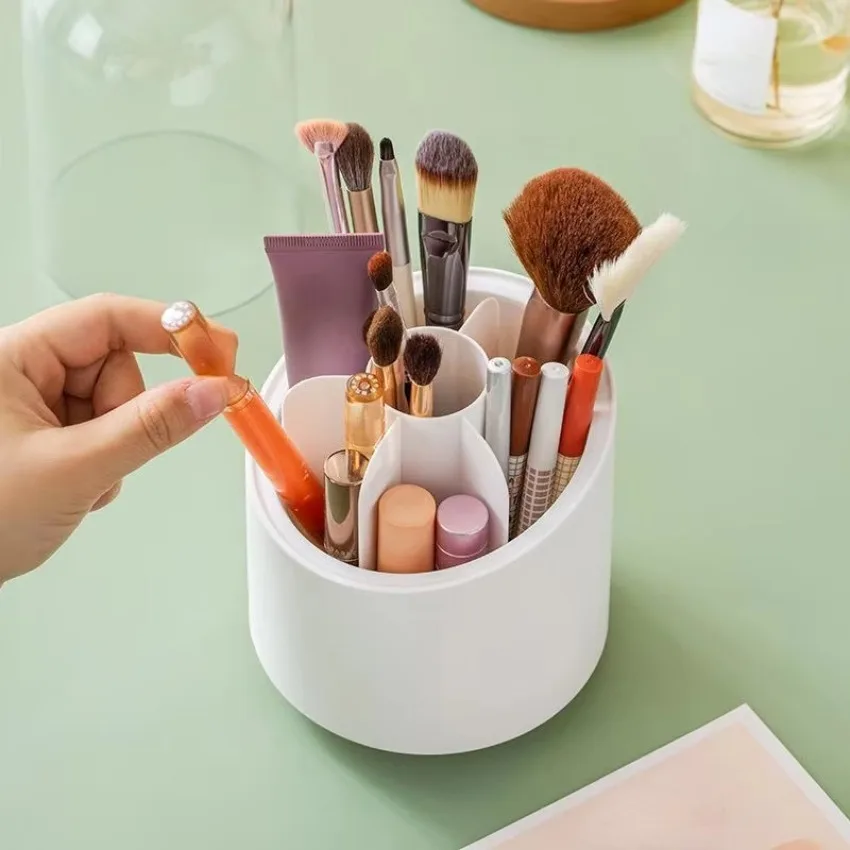 360°Rotating Makeup Storage Organizer Pencil Case Lipstick Organizer Makeup Organizer Makeup Brush Holder Cosmetic Storage Box