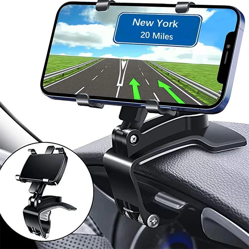 

Universal 360° Car Phone Mount Holder Portable Dashboard Car Clip Stand GPS Cell Phone For Samsung Galaxy For iPhone 17 Pro MAX