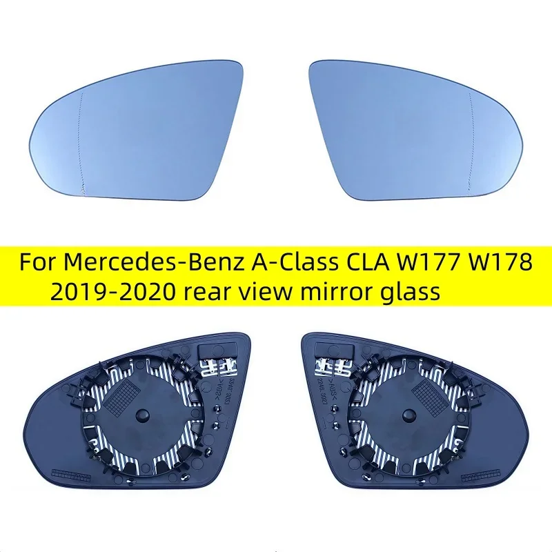 For Mercedes-Benz A-Class CLA W177 W178 2019-2020 rear view mirror glass Car Left/Right Side Heated Mirror Glass Suitable
