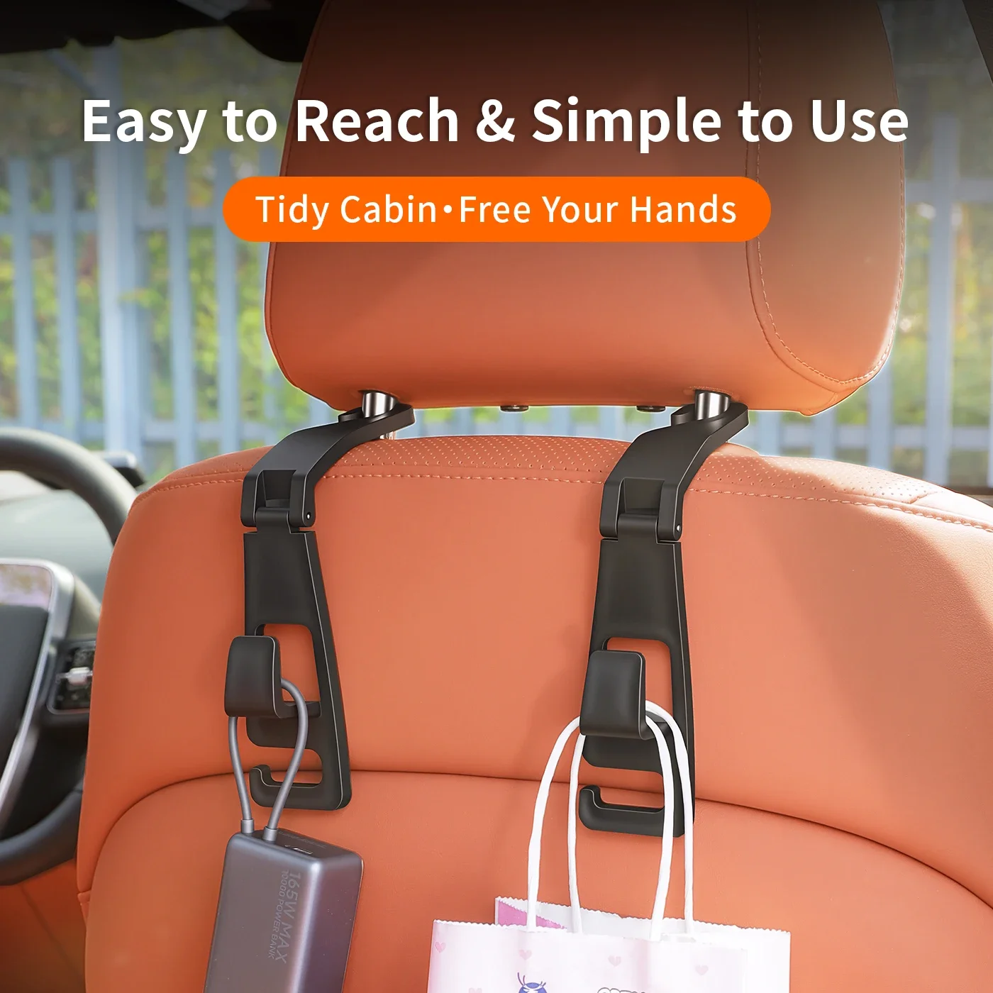 Universal Car Umbrella Hook Holder - Easy Clip-On Dashboard Storage Support Trunk And Seat Back Headrest Hanger Auto Accessories