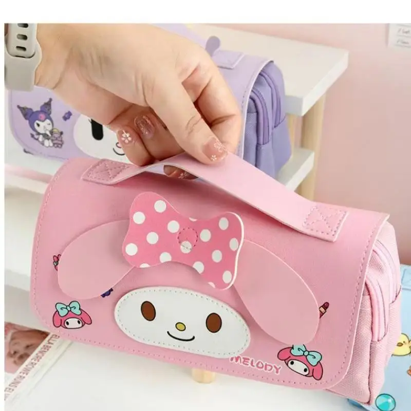 جديد سانريو القرطاسية مقلمة سينامورول Kawaii طالب عالية السعة مقاوم للماء أنيمي الكرتون القرطاسية القلم حقيبة التخزين