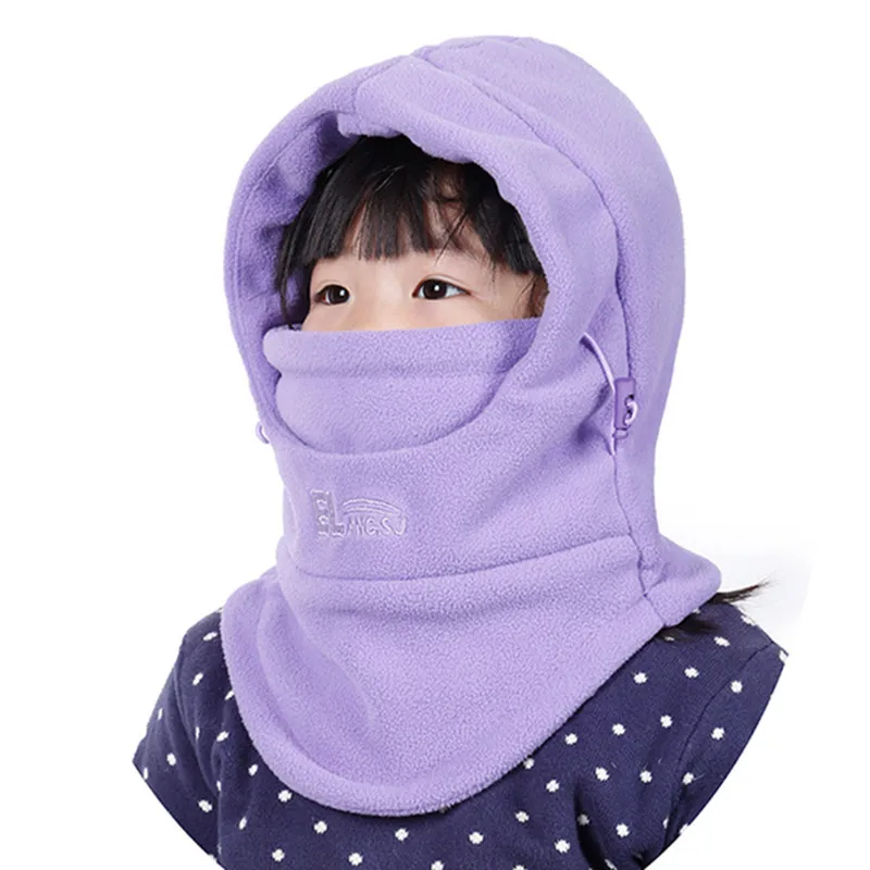 3-12years idade crianças balaclava esqui gorro inverno máscara facial com capuz tempo frio chapéu de neve & aquecedor de pescoço para crianças