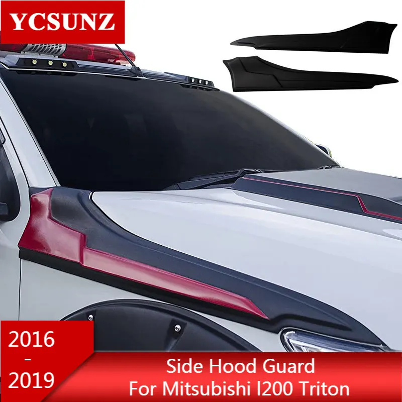 ABS Matte Black Side Hood Guard Cover For Mitsubishi l200 Triton 2016 2017 2018 2019 Strada Side Vent Car Accessories Ycsunz