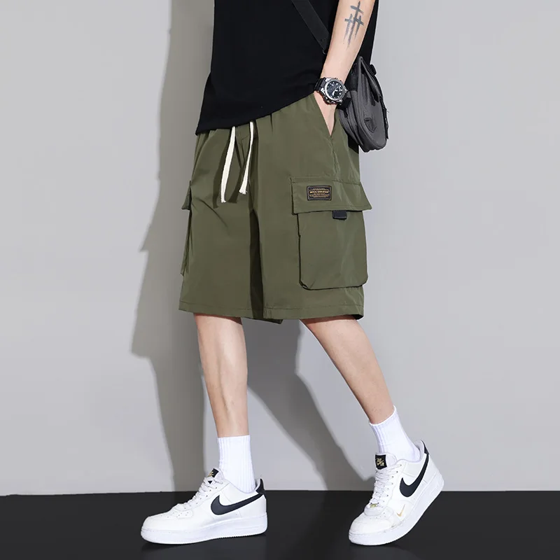 

Shorts Men's Cargo Pants Male Summer Ice Silk Casual Shorts Outdoor Jogging Hiking Breathable Quick Dry Short Large Size M-8XL