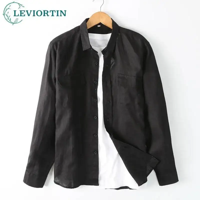 

Мужская весенне-осенняя модная тенденция 2025, дышащая пляжная сумка с воротником, свободная повседневная простая однотонная сумка с длинным рукавом