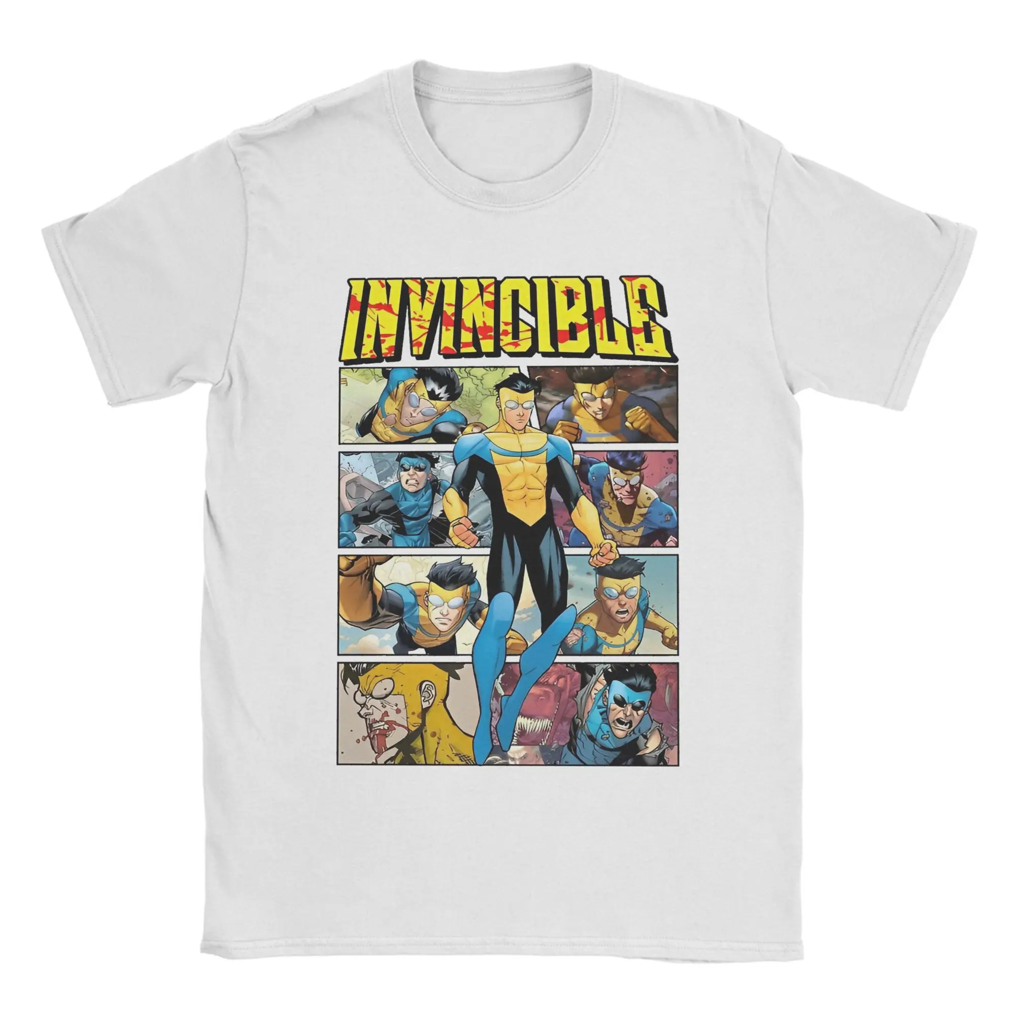 

Men's Invincible Comic Mark Grayson T Shirts Anime Cotton Clothes Funny Short Sleeve Crew Neck Tees Printed T-Shirt