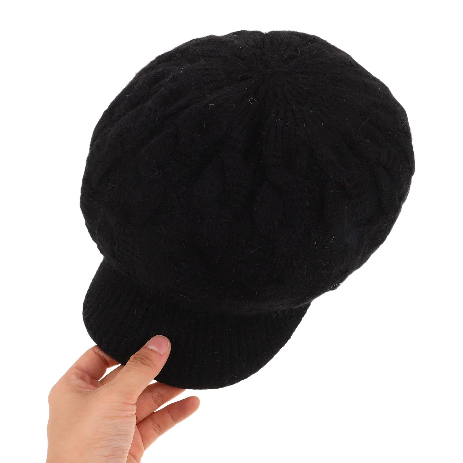 

Warm Beret Hat For Women Chunky Thick Knit Crochet Beanie Cap Cozy Winter Woolen Cloche Cap Stylish Elegant Headwear Insulated
