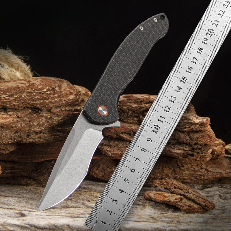 

New Outdoor Camping Folding Knife 8CR13 Blade Flax Handle Pocket Survival Tactical Hunting Utility Fruit Fipper Knives CED Tools