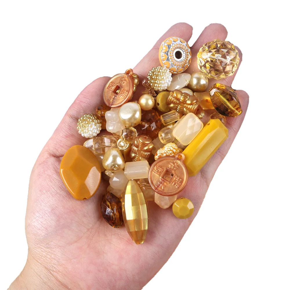 20g Mix Random Acrylic Spacer Beads Lot Big Hole Loose Flower Charm Beads For Necklace Bracelet Findings Jewelry Making Supplies