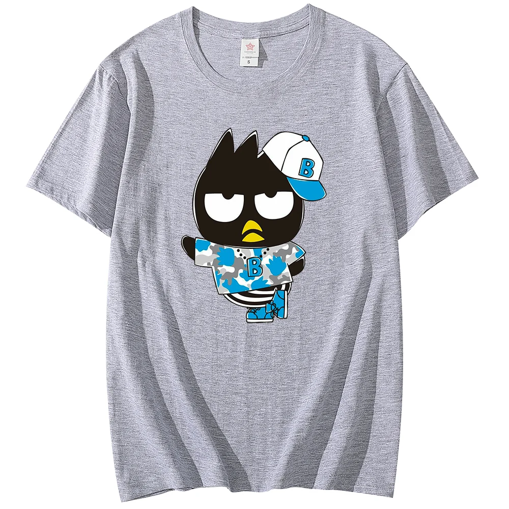 Kawaii Kuromi BADTZ MARU printed T-shirts spring and autumn Sanrio cartoon casual sports street printed T-shirts