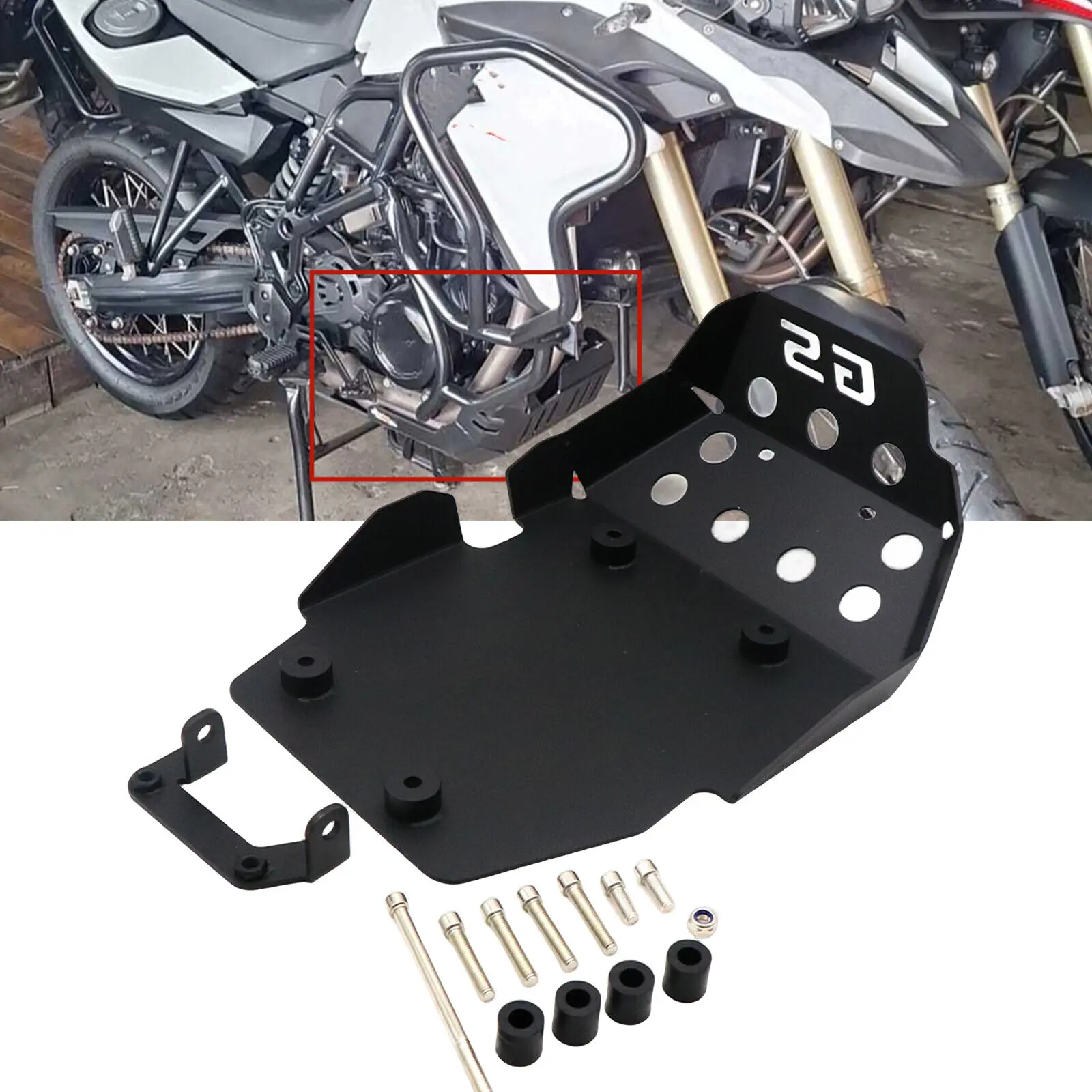 Engine Skid Plate Guard Protector For BMW F650GS 2008-2013 F700GS F800GS ADV Black