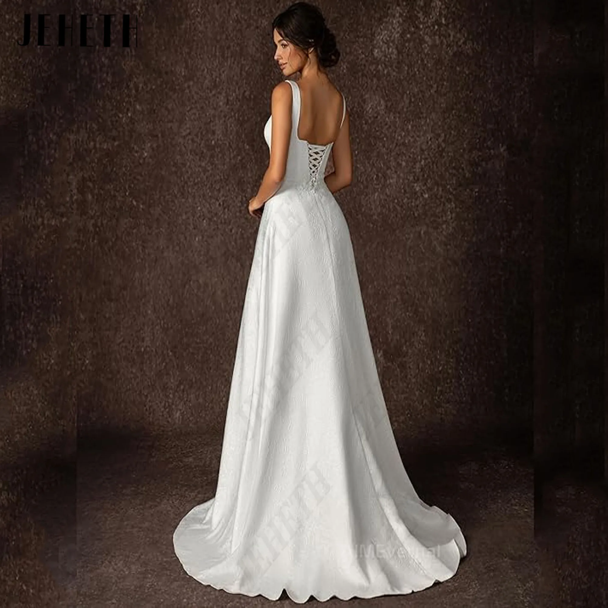 JEHETH Bridal Gowns Elegant Royal Style Simple Wedding Dress Women's Cocktail Dress Maxi Skirt Guest Wedding Dresses Customized