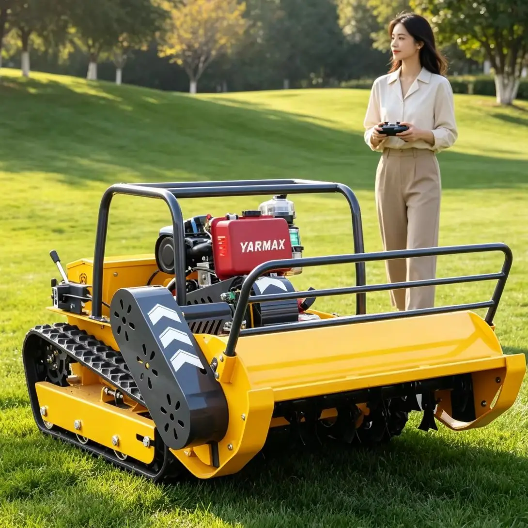 Customized Petrol Robot Flail Mower Remote Control Lawn Mower Multiple Cutting Blades flail mower